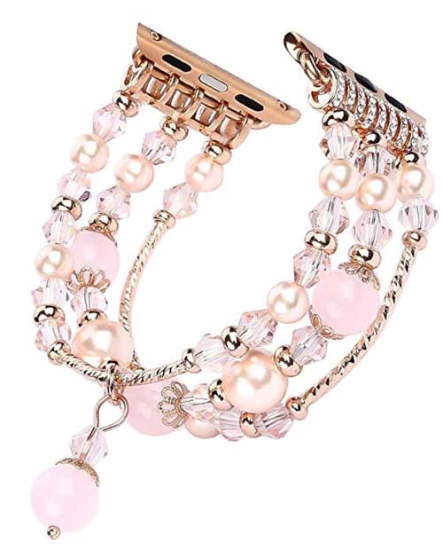 Bracelet de montre Apple en perles synthétiques