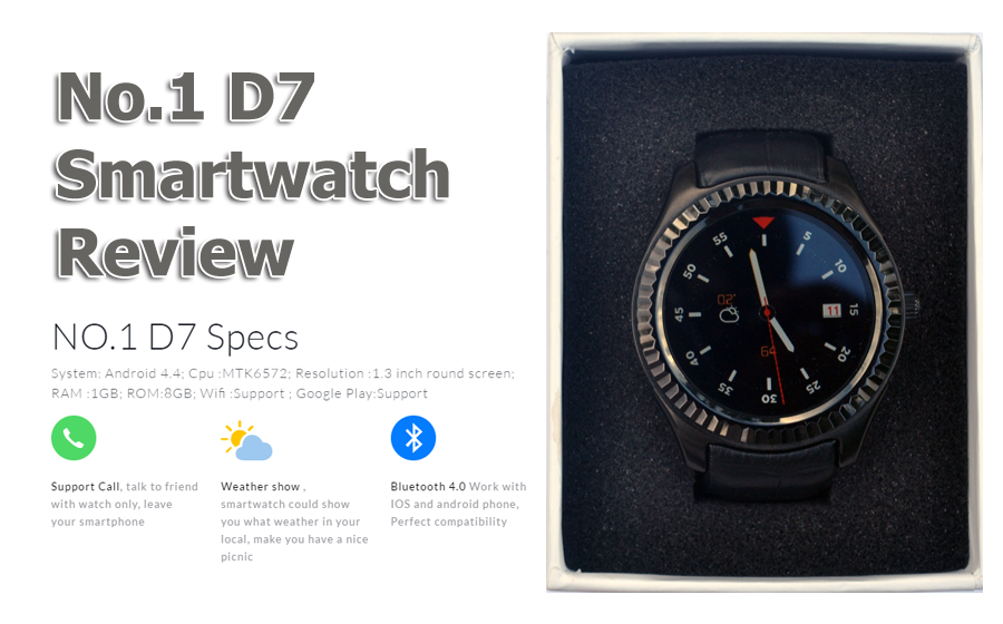 Revue de la montre intelligente No.1 D7 - Une montre intelligente Android au look élégant