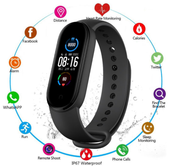 M5-SMartband-fonctionnalités