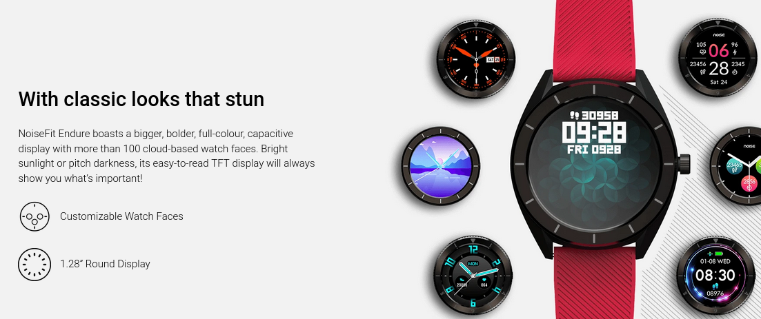 Affichage de la montre connectée NoiseFit ENdure