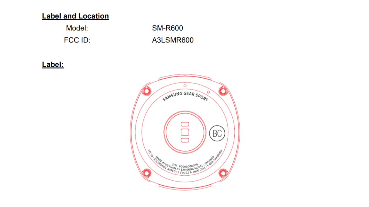 Samsung Gear Sport Smartwatch repéré sur FCC