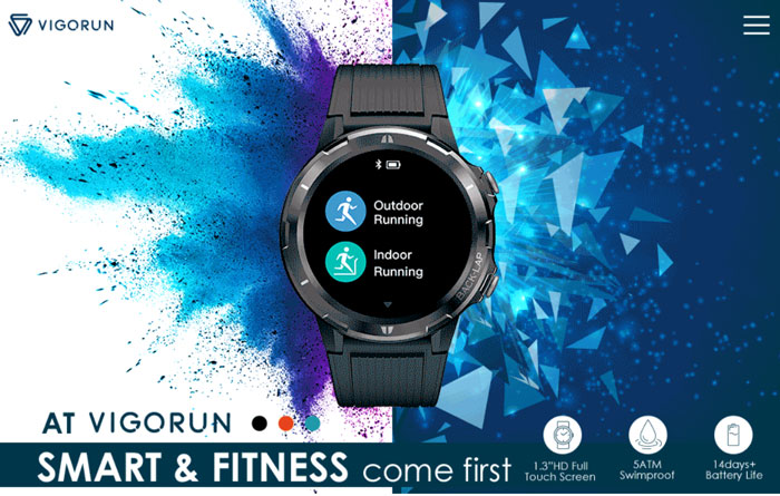 Montre intelligente VigoRun modèle ID216 - Un appareil portable pour se concentrer sur la forme physique