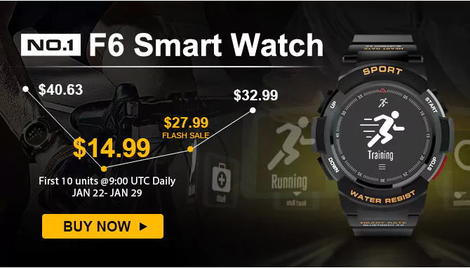 NO.1 F6 Smartwatch VENTE FLASH 27,99 $, 10 premières unités 14,99 $ seulement
