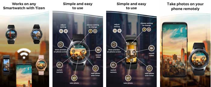 Meilleure application à distance pour appareil photo pour Galaxy Watch Active 2 et Gear