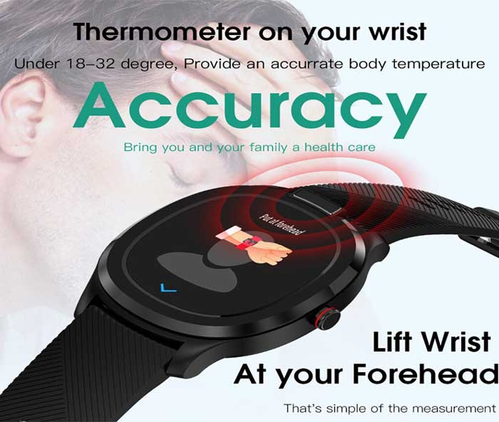 Montre connectée T01 avec thermomètre