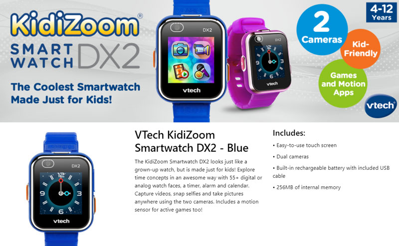 VTech-KidiZoom-DX2-Smartwatch-fonctionnalités
