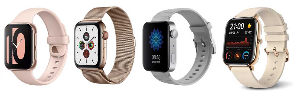 Comparaison des spécifications Oppo Watch, Apple Watch, Mi Watch et Amazfit GTS