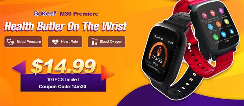 [Code de coupon] Bakeey M30 Smartwatch - La précommande commence